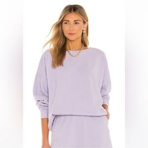 Threesixseven Oversized Crewneck Sweatshirt from Revolve in Purple